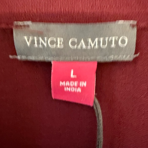 Vince Camuto Burgundy Tie-Front Long Sleeve Elegant Blouse - Picture 2 of 8